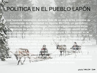 POLITICA EN EL PUEBLO LAPÓN 