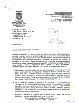 Respuestas DP Secretaría Deporte y Recreación.