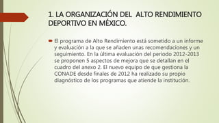 Deporte de alto rendimiento en exico | PPTX