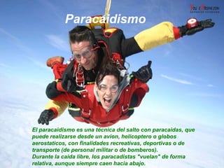 SnowboardingEl snowboarding es un deporte extremo en el que se utiliza una tabla de snowboard para deslizarse sobre una pendiente parcial o totalmente cubierta por nieve. El equipo básico para practicarlo son la mencionada tabla, las fijaciones de snowboard y las botas. Se convirtió en deporte olímpico de invierno en 1998.