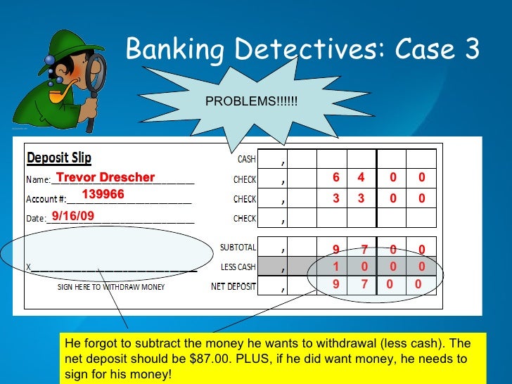 Deposit and withdrawal