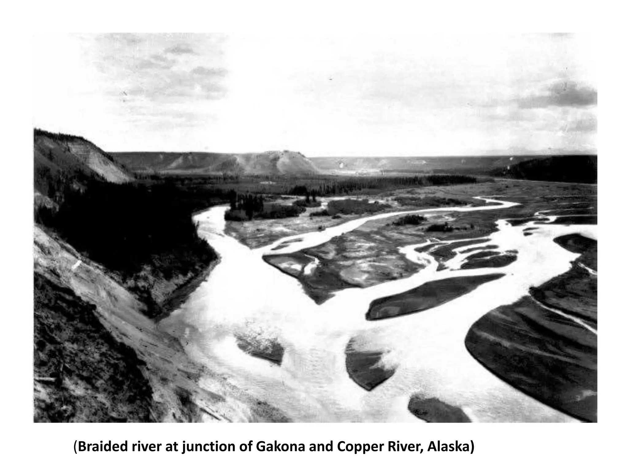 (Braided river at junction of Gakona and Copper River, Alaska)
 