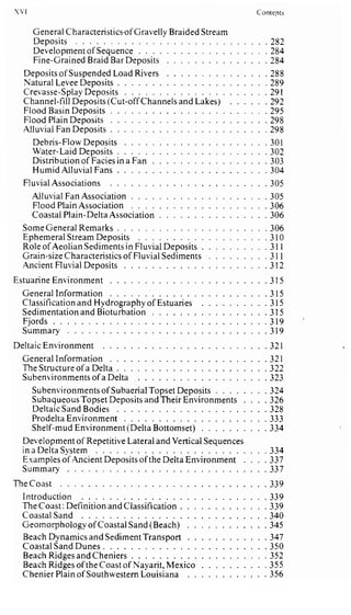 Depositional sedimentary environments