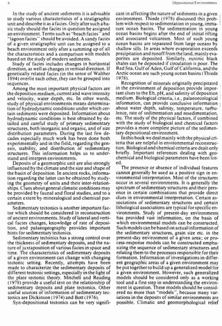 Depositional sedimentary environments