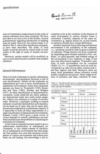Depositional sedimentary environments