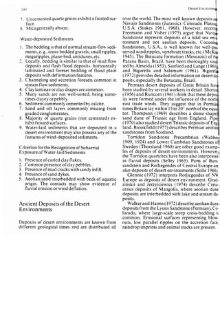 Depositional sedimentary environments