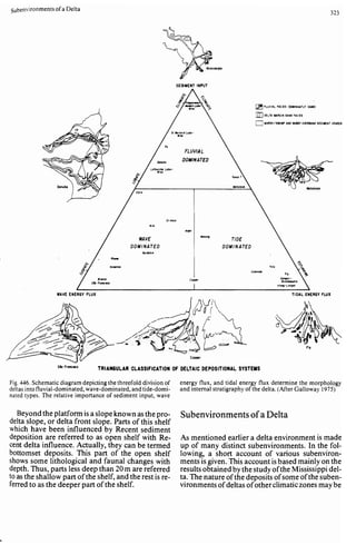 Depositional sedimentary environments