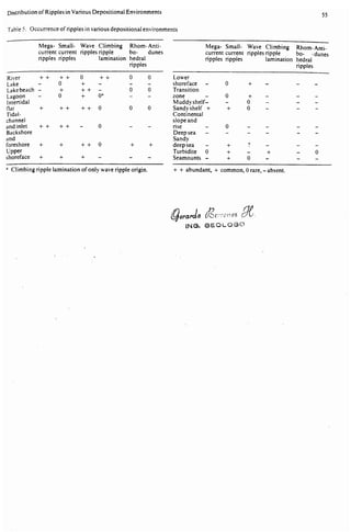 Depositional sedimentary environments