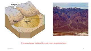 Schematic diagram of alluvial fans with a steep depositional slope.
12/12/2023 19
 