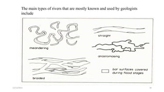 The main types of rivers that are mostly known and used by geologists
include
12/12/2023 34
 