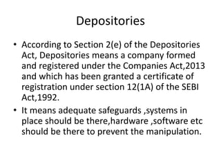 Depositories ppt | PPTX