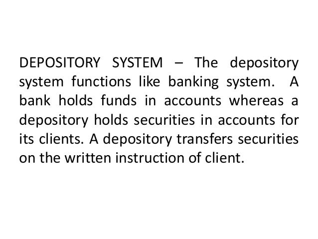 Depository system of stock trading in india