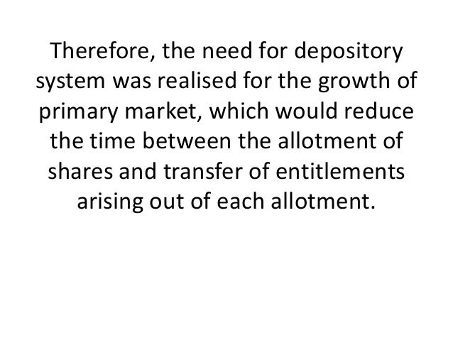 Depository system of stock trading in india