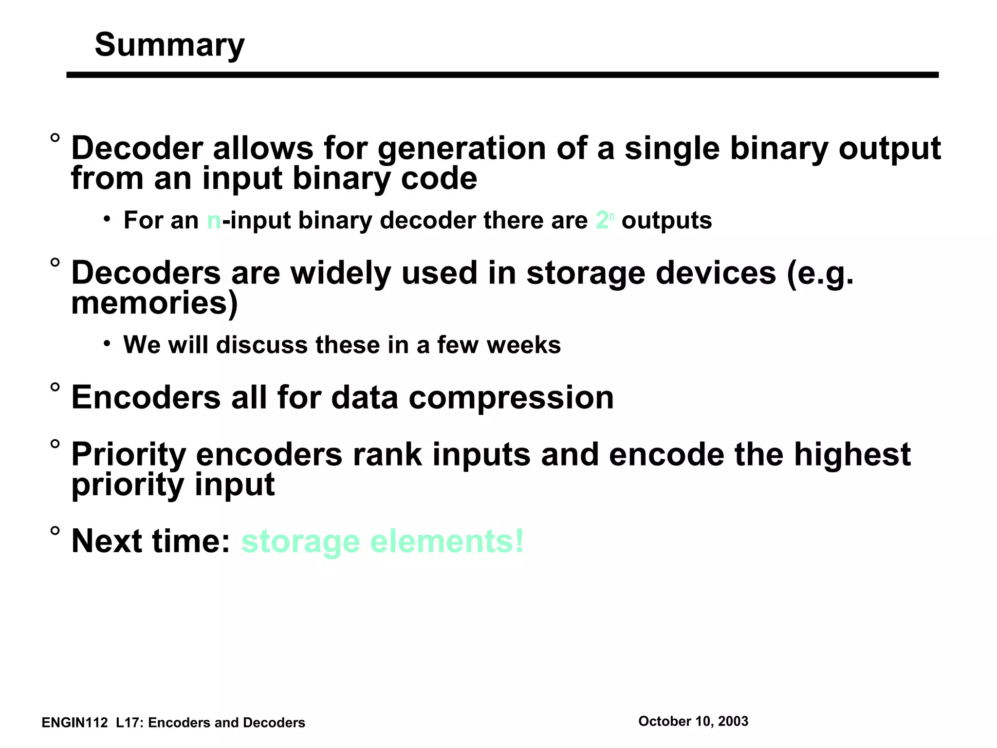 encoder and decoder in digital electronics | PPT | Programming ...
