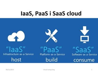 IaaS, PaaS i SaaS cloud

06/11/2013

Cloud computing

1

 