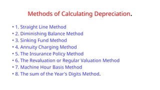 DEPRECIATION notes process planning and cost estimation | PPTX