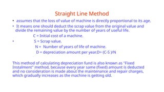 DEPRECIATION notes process planning and cost estimation | PPTX