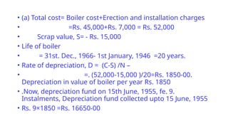 DEPRECIATION notes process planning and cost estimation | PPTX