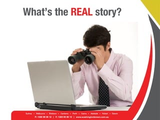 What’s the REAL story?
 