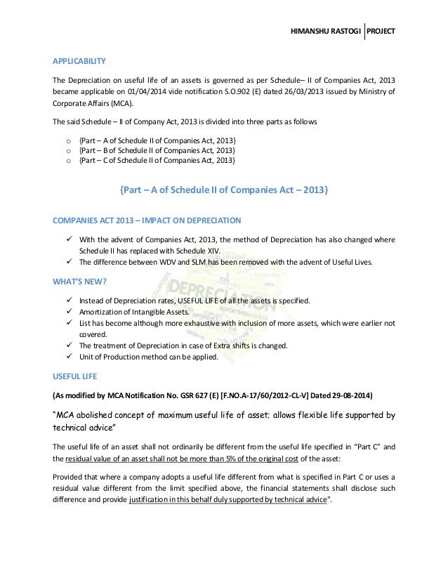 Depreciation and Fixed Assets under Companies Act, 2013