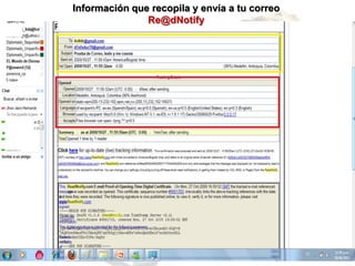 Información que recopila y envía a tu correo
               Re@dNotify
 