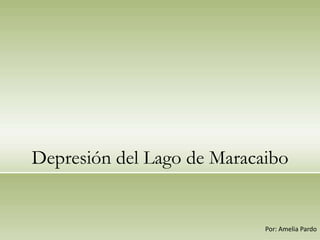 Depresión del Lago de Maracaibo


                            Por: Amelia Pardo
 