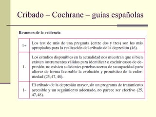 Cribado – Cochrane – guías españolas 