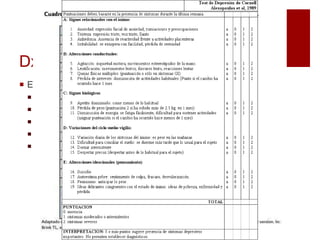 Dx
Escalas:
Escala de hamilton
Escala autoaplicada de zung
Escala de depresion de monstgomeri-asberg
Yesavage
Cornell