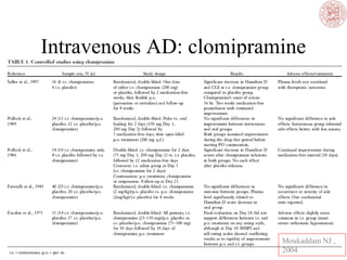 Intravenous AD: clomipramine
Moukaddam NJ ,
2004
 