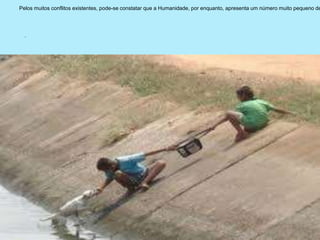 .
Pelos muitos conflitos existentes, pode-se constatar que a Humanidade, por enquanto, apresenta um número muito pequeno de
 