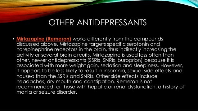 do mirtazapine side effects go away