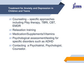 Depression and anxiety in teenagers | PPTX