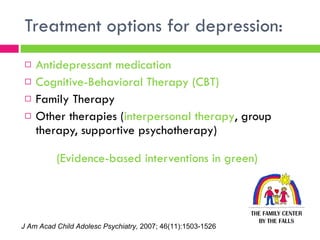 Current Management of Depression and Anxiety in Children and ...