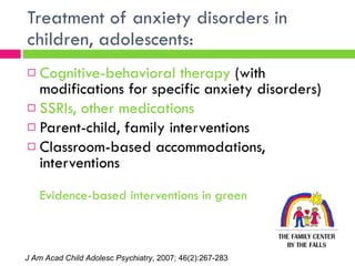 Current Management of Depression and Anxiety in Children and ...