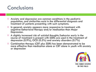 Current Management of Depression and Anxiety in Children and ...