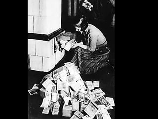 Woman Burning Paper Money for Heat  