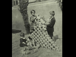 German Children Playing With Money  