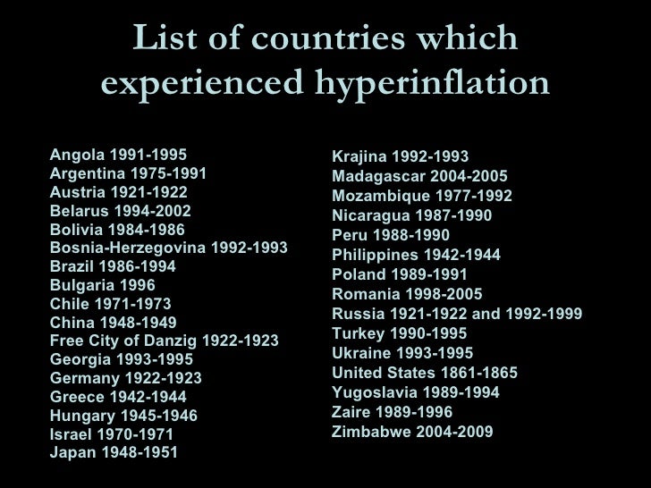 Depression & hyperinflation