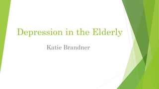 Depression in the Elderly
Katie Brandner
 