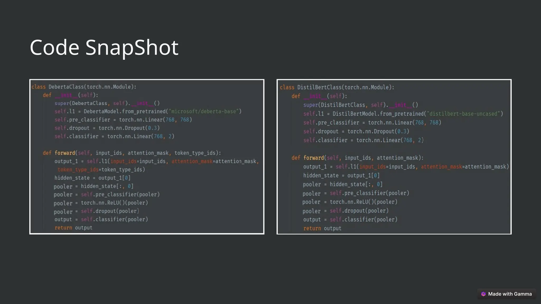 Code SnapShot
 