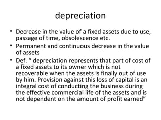 depreciation ,[object Object],[object Object],[object Object]