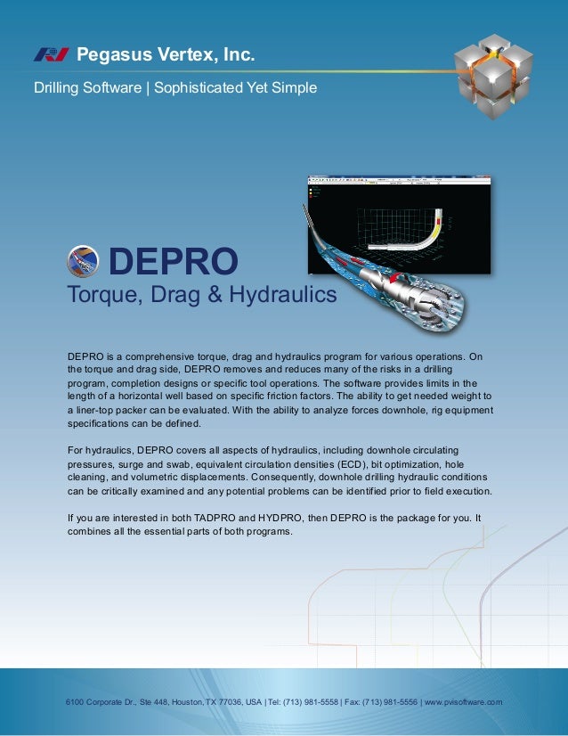 DEPRO Torque, Drag and Hydraulics Software