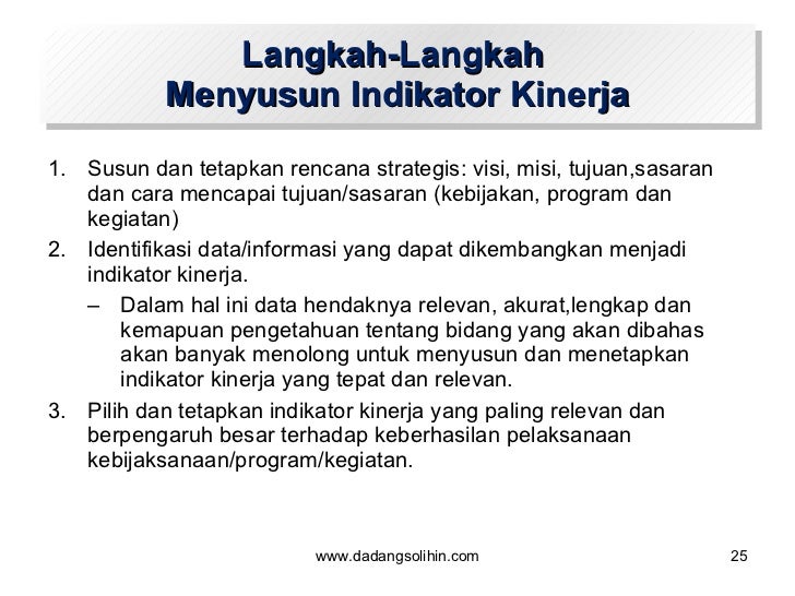 Penyusunan Indikator Kinerja dan Anggaran Berbasis Kinerja