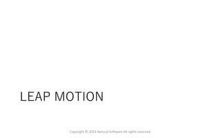 LEAP MOTION
Copyright © 2014 Natural Software All rights reserved.
 