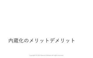 内蔵化のメリットデメリット
Copyright © 2014 Natural Software All rights reserved.
 