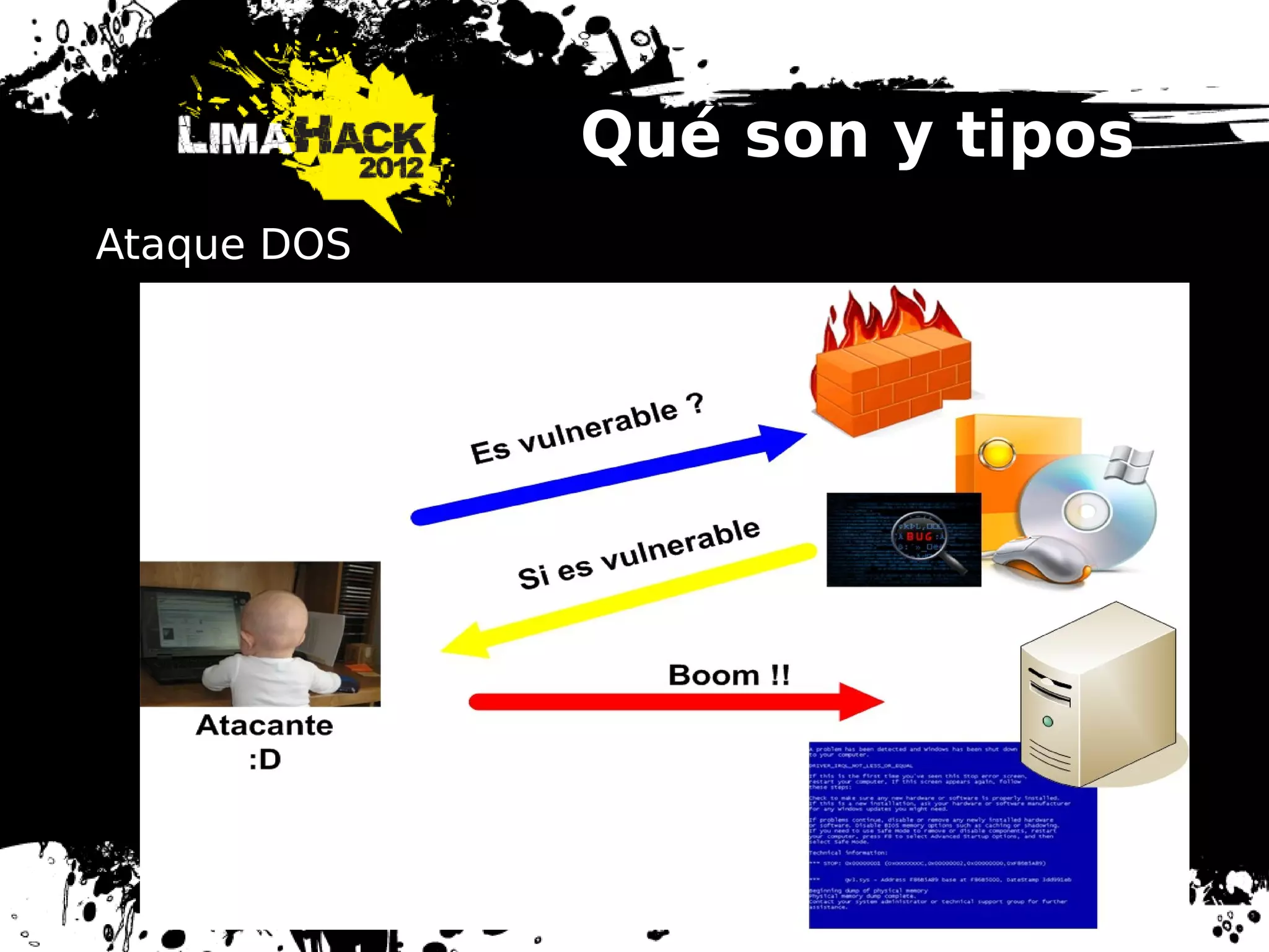 Qué son y tipos
Ataque DOS
 