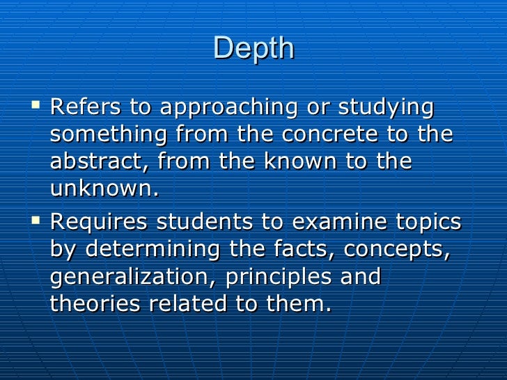 What is Depth and Complexity?