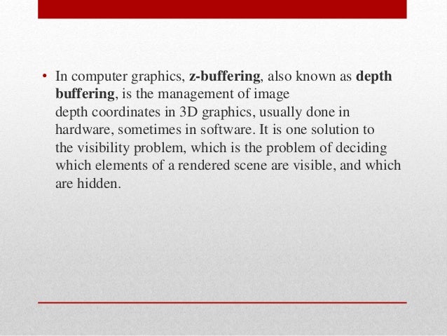 Depth Buffer Method