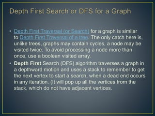 Depth first traversal(data structure algorithms)