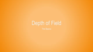 Depth of Field
The Basics
 